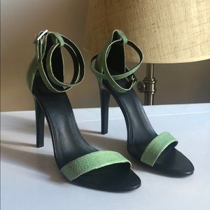TIBI Amber ankle strap sandals mint green